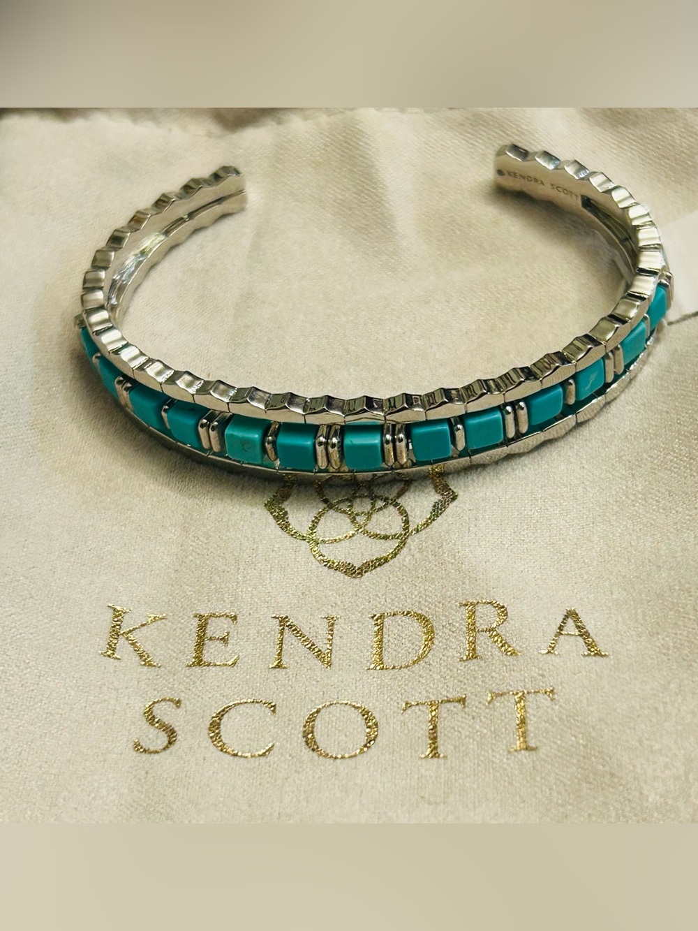 Kendra Scott Silver Cuff with Turquoise Accents